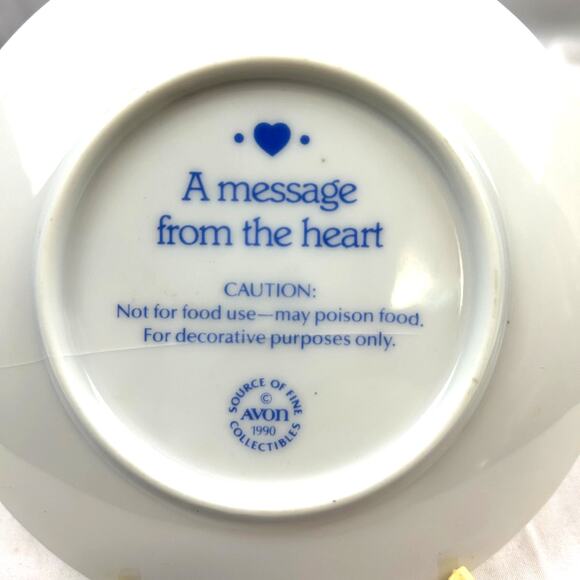 1990 Avon Mother's Day Plate A Message from the Heart 5" 24K gold rim - Picture 2 of 5